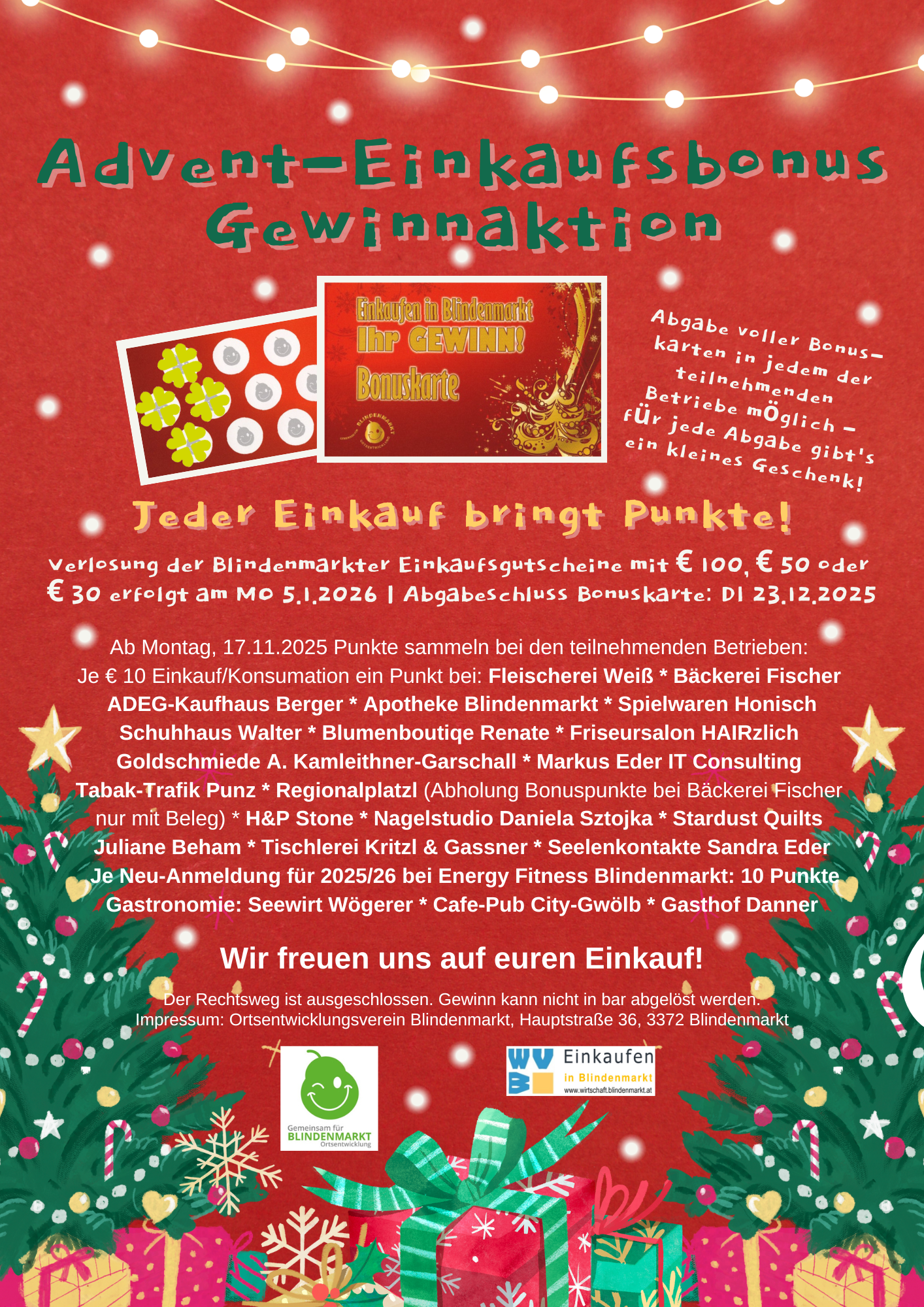 Advent-Gewinnspiel in Blindenmarkt 2025