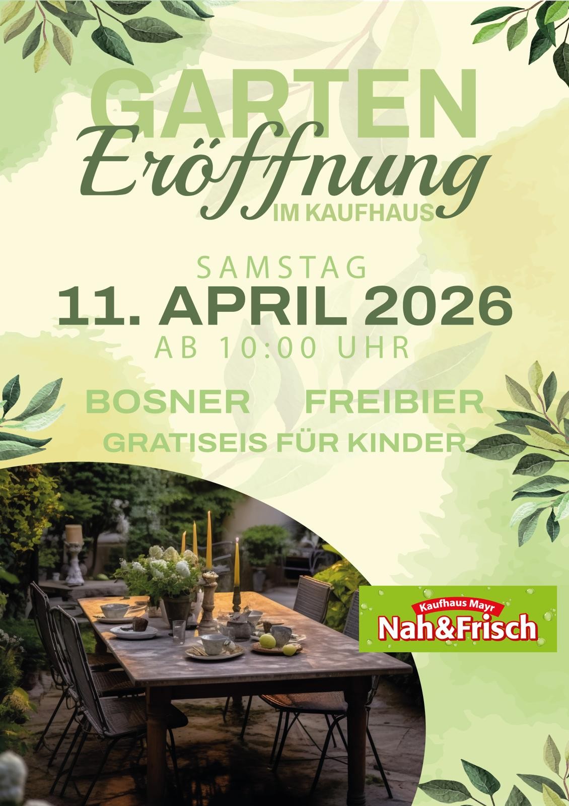 Kaufhaus Mayr eröffnet Saison „im Garten“ am 11. April 2026