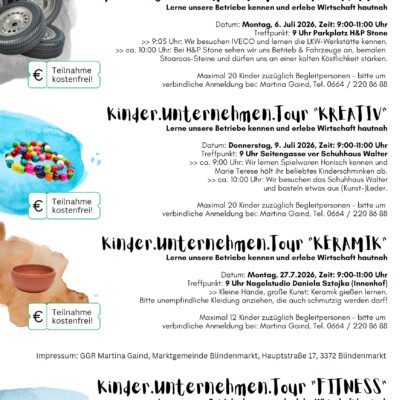 Sommerferien-Kinderprogramm erneut mit Beteiligung von Blindenmarkts Betrieben