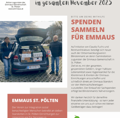 Spendenaktion der Nahversorger Blindenmarkts im November 2025