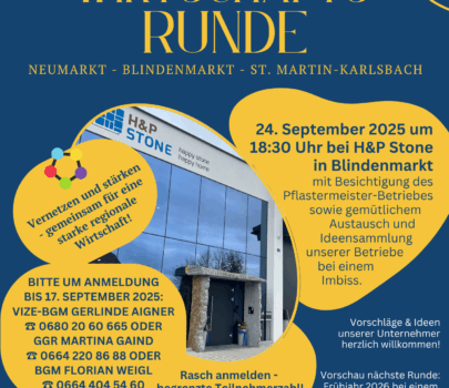 Einladung: Wirtschaftsrunde in St. Martin-Karlsbach im Februar 2026