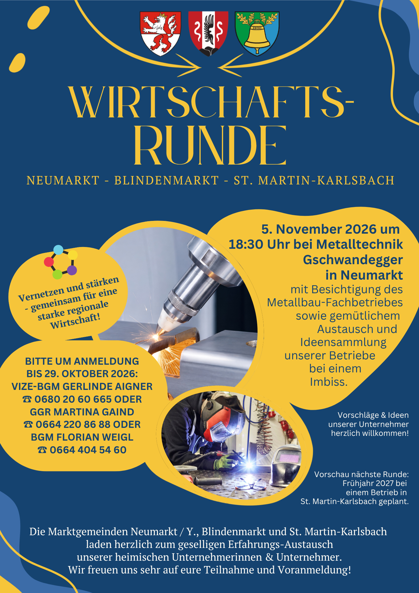 Einladung: Wirtschaftsrunde in Neumarkt im November 2026