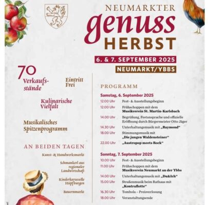 Neumarkter Genussherbst lockt mit Schmankerl- & Kunsthandwerksmarkt